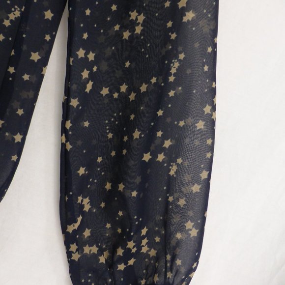 ESPRIT | small | Stars & Dot Print Sheer Blouse | Drawstring Waistband | GUC - Picture 7 of 7